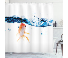 Goldfish Swimming in Water Shower Curtain