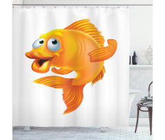 Happy Playful Goldfish Shower Curtain