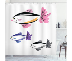 Bird Faced Animals Swim Shower Curtain