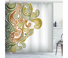Modern Scroll Leaf Shower Curtain