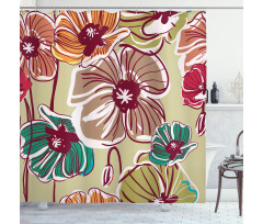 Colorful Poppies Shower Curtain