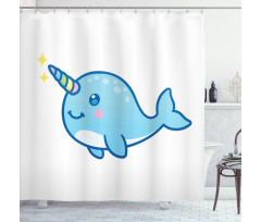 Unicorn of the Sea Shower Curtain