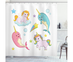 Colorful Rainbow Animal Shower Curtain