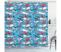 Underwater Life Pattern Shower Curtain