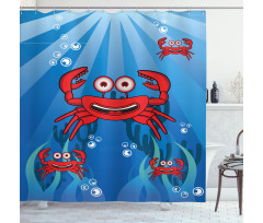 Funny Underwater Mascots Shower Curtain