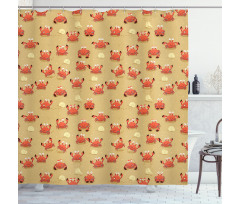 Playful Fauna on Beach Shower Curtain