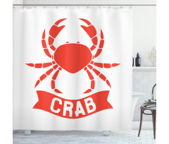 Shellfish Animal in Red Shower Curtain