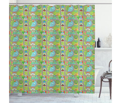 Cartoon City Shower Curtain