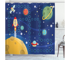 Racing in Cosmos Shower Curtain