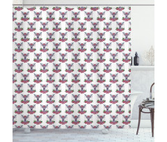 Deer Accessories Peonies Shower Curtain