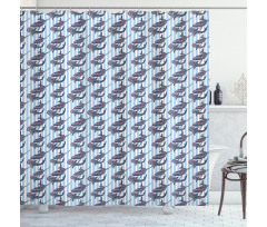 Giant Marine Mammals Shower Curtain