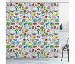 Pop Art Cartoon Shower Curtain