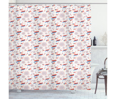 July Flags Shower Curtain