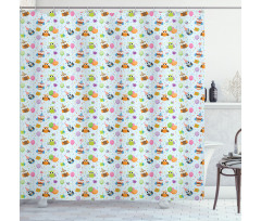 Owls Cakes Presents Shower Curtain