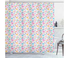 Kids Baby Doodle Shower Curtain