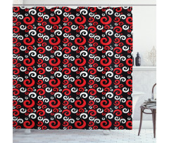 Spirals and Dots Shower Curtain