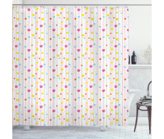 Stripes Tulips Shower Curtain