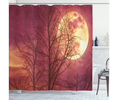 Moon Sky Dead Tree Shower Curtain
