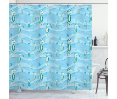 Sea Horse and Starfishes Shower Curtain