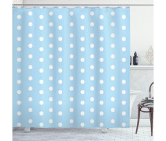 Polka Dots Blue and White Shower Curtain