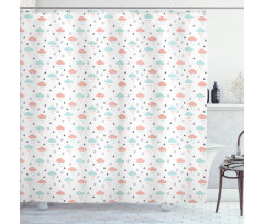 Clouds Raindrops Winter Shower Curtain