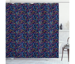 Vibrant Color Outlines Shower Curtain