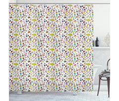 Cheery Colorful Cartoon Shower Curtain