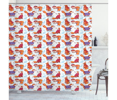 Animals in Winter Sweaters Shower Curtain