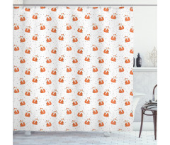 Orange Forest Animal Shower Curtain