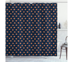 Small Orange Forest Mammal Shower Curtain