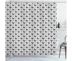 Flying Swallows Stars Shower Curtain
