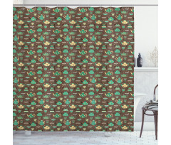 Dotted Cups and Pots Shower Curtain