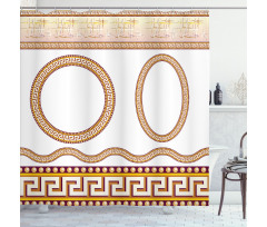 Fret Borders Circles Shower Curtain