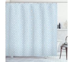 Pale Blue Maze Tile Shower Curtain