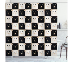 Squares with Cats Shower Curtain