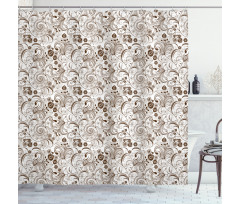 Classic Floral Motifs Shower Curtain