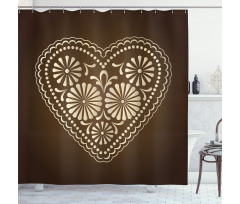 Romantic Heart Pattern Shower Curtain