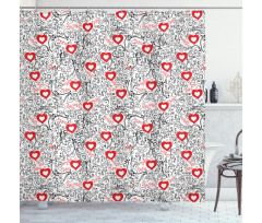 Romantic Hearty Shower Curtain