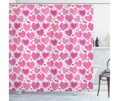 Pink Romantic Motifs Shower Curtain