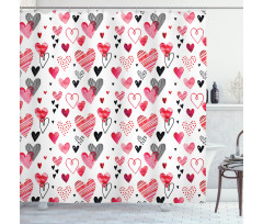 Doodle Heart Designs Shower Curtain