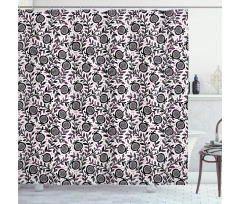 Pomegranate Floral Shower Curtain