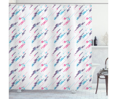 Eighties Style Futuristic Shower Curtain