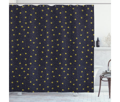 Yellow Stars and Dots Shower Curtain