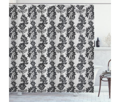 Lace Style Floral Shower Curtain