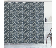 Lace Style Flower Design Shower Curtain