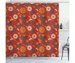 Flower Silhouettes Shower Curtain