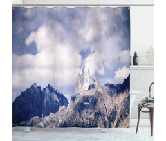 Craggy Peaks Mountains Shower Curtain