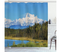 Snow Covered Mountain Shower Curtain