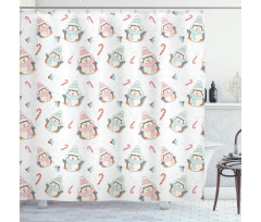 Christmas Penguins Shower Curtain