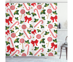 Mistletoe and Sweets Shower Curtain